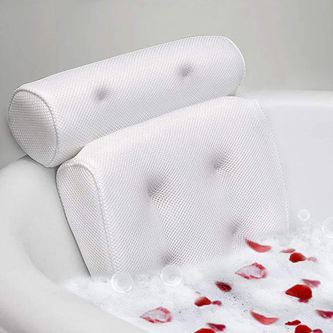 Comfort Luxury Bath Pillow Head Neck Back Support Cushion for Bathtub Soft 5D Air Mesh