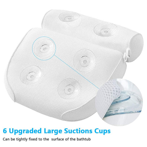 Comfort Luxury Bath Pillow Head Neck Back Support Cushion for Bathtub Soft 5D Air Mesh