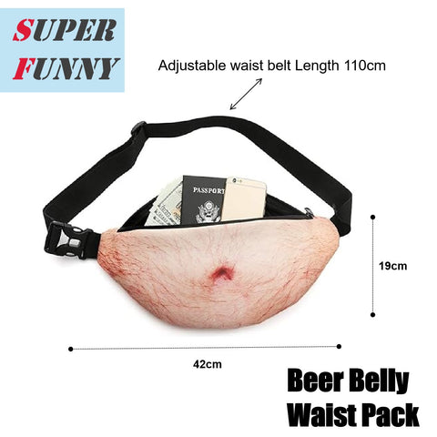 Belly Fanny Pack Dad Waist Bag 3D Men Beer Belly Bag