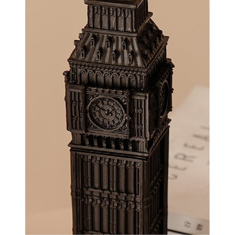 Big Ben Clock Tower Statue Clock Tower Ornament Figurine - Black