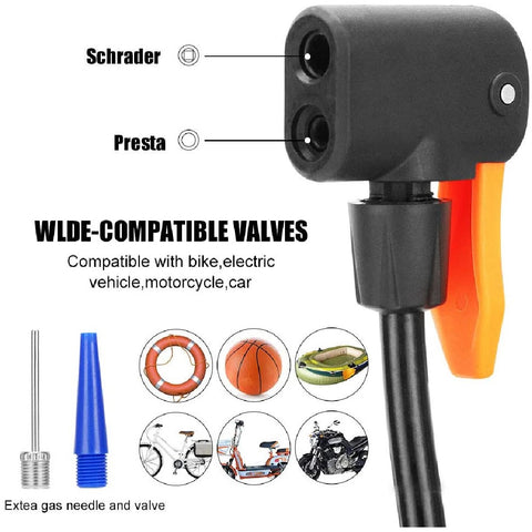 Bike air Pump with Pressure Gauge Ball Pumps with Needles Portable