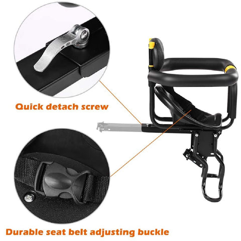 Child Bike Seat Front Mounted Child Bike Seat with Guadrail with safty seatbelt