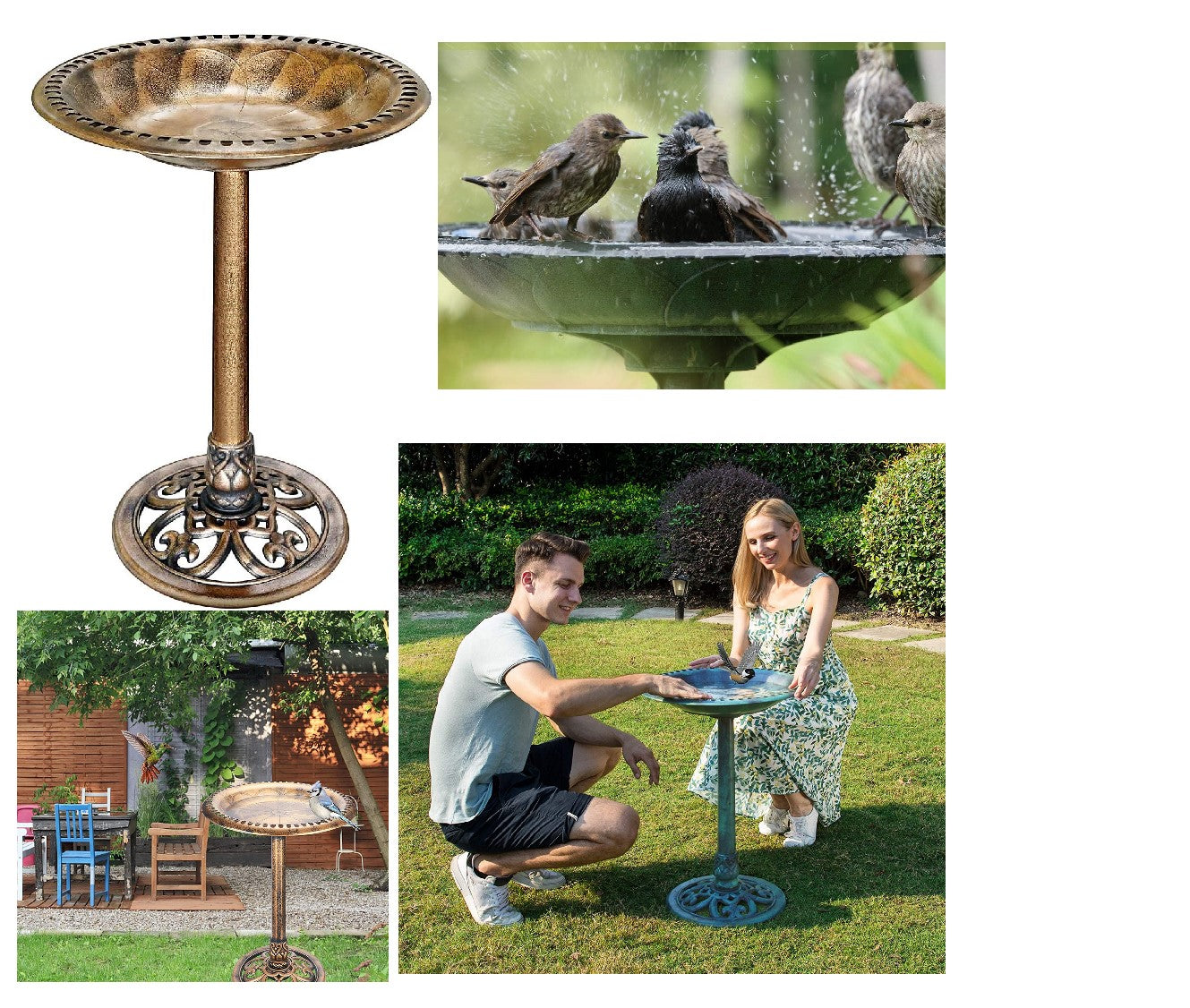 Bird Bath Feeder Garden Ornament - Referdeal