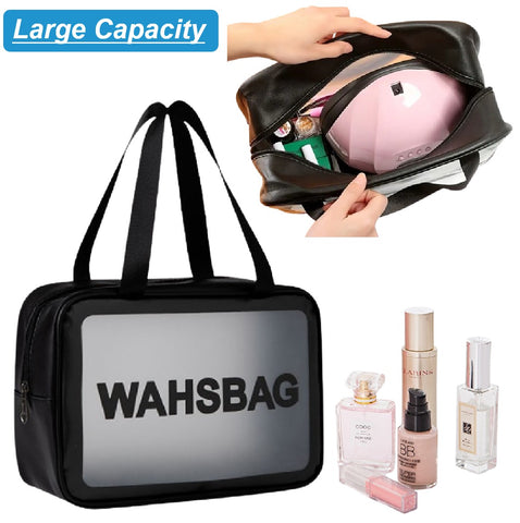 Large Capacity Makeup Bag Matte Cosmetic Bag Translucent Travel Toiletries Bag