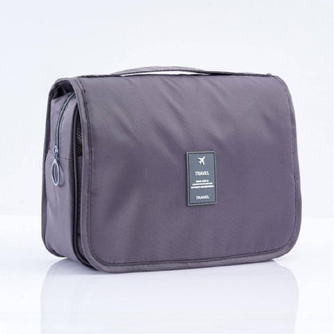 Large Makeup Bag with Hook Cosmetics Bag Travel Toiletries Bag Wash Bag - Grey