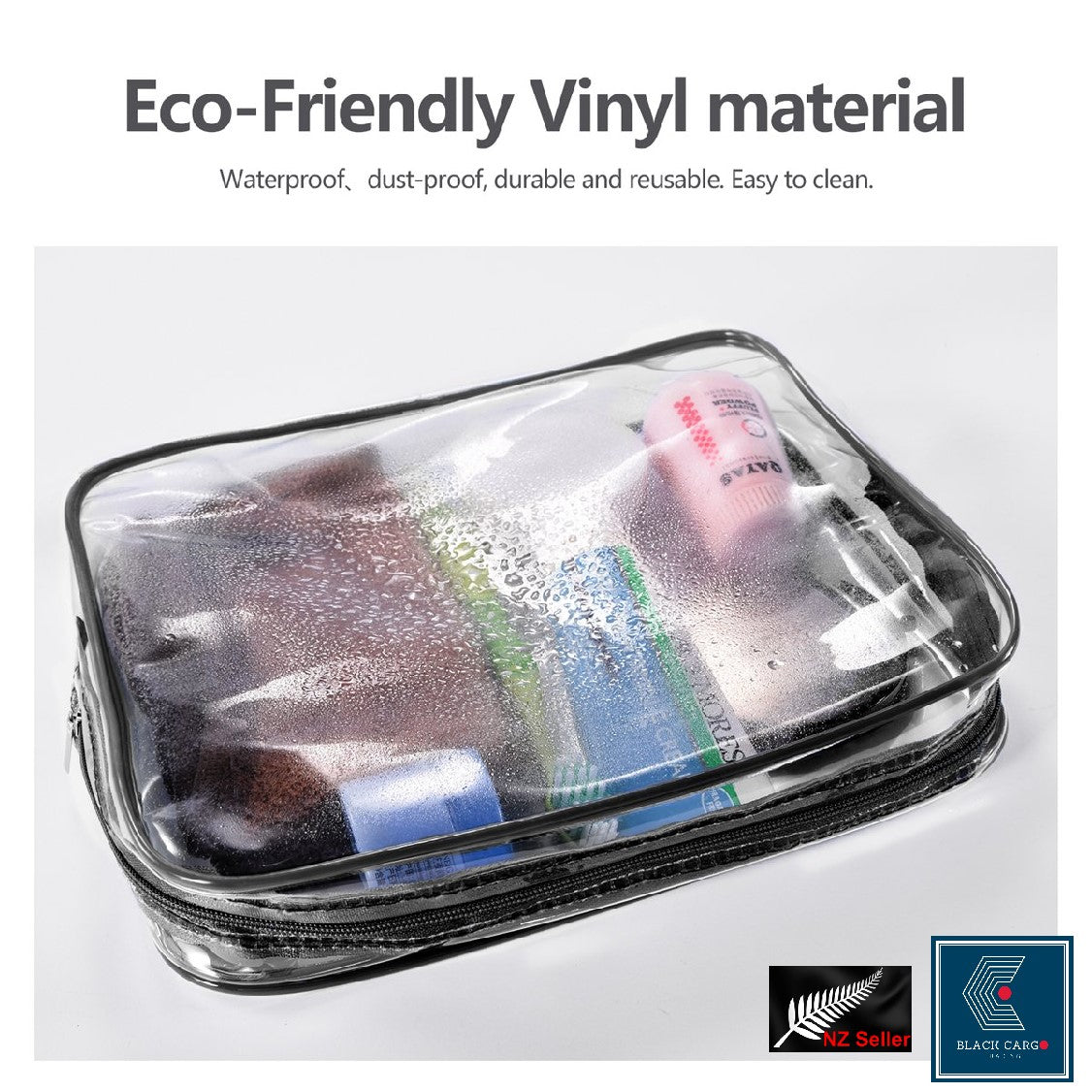 Clear Cosmetic Bags Travel Toiletry Bags Zipper Makeup Bag 3Pcs - Referdeal