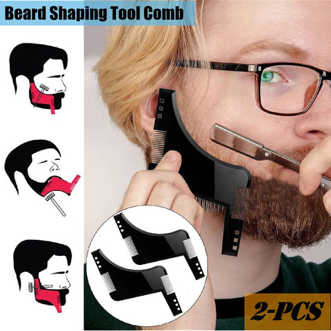 2 Pcs Beard Shaping Tool Comb Beard Template Comb Beard Styling Shaper