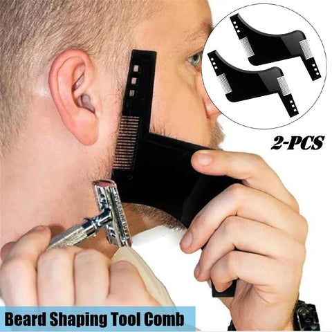 2 Pcs Beard Shaping Tool Comb Beard Template Comb Beard Styling Shaper