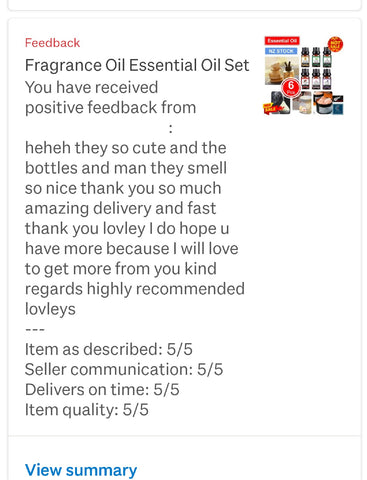 Premium Essential Oils Set 6Pcs Set Jasmine Vanilla Lemon Freesia Bluebell