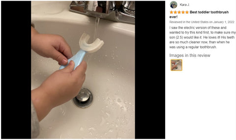 2Pack U-Shaped Kids Toothbrushes Soft Silicone 360° Oral Teeth Cleaning Design