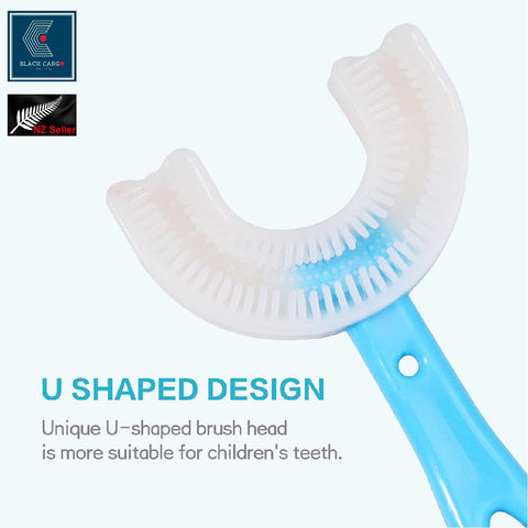 2Pack U-Shaped Kids Toothbrushes Soft Silicone 360° Oral Teeth Cleaning Design