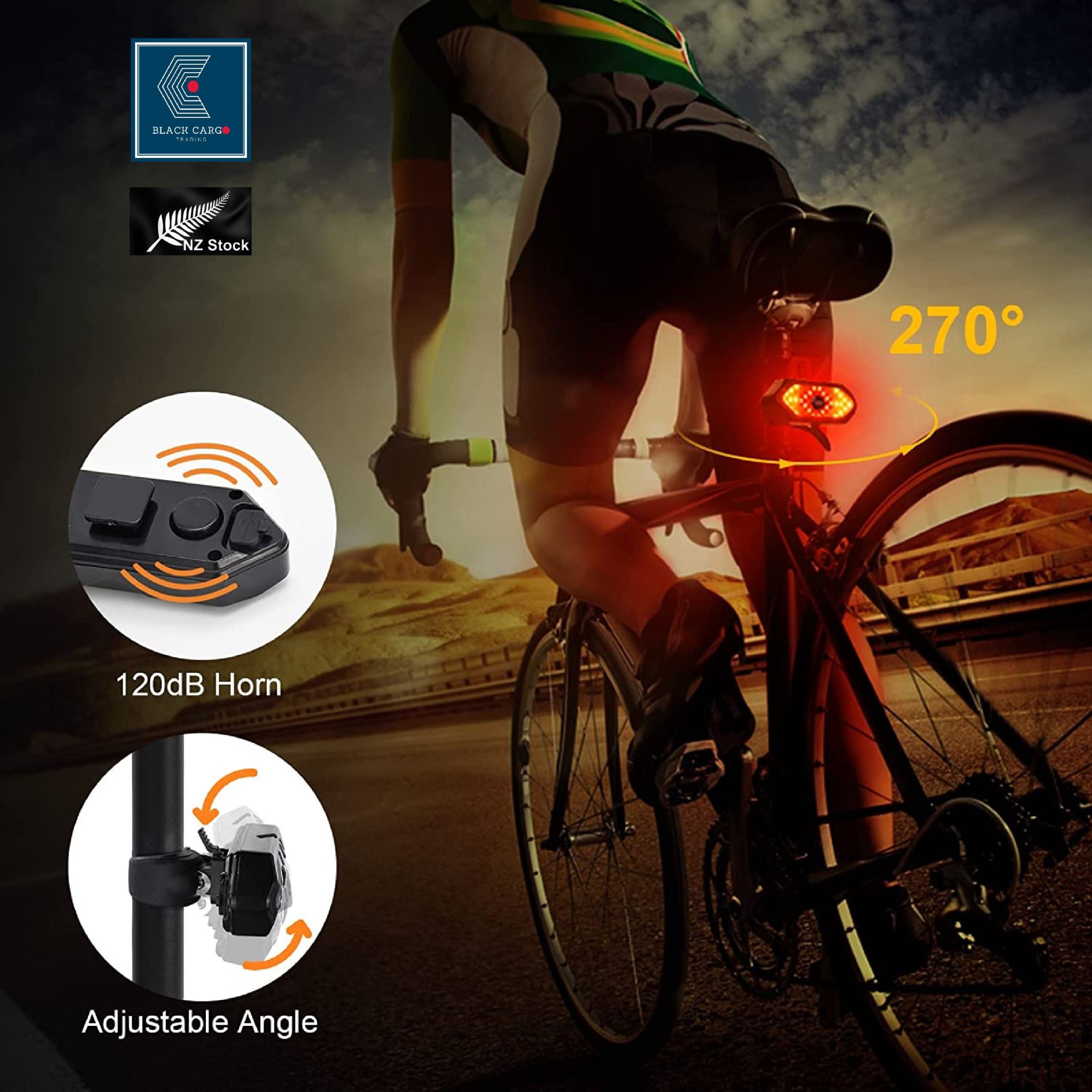 Bicycle E-Bike Rechargeable Indicators Lights With Safety Tail Light A ...