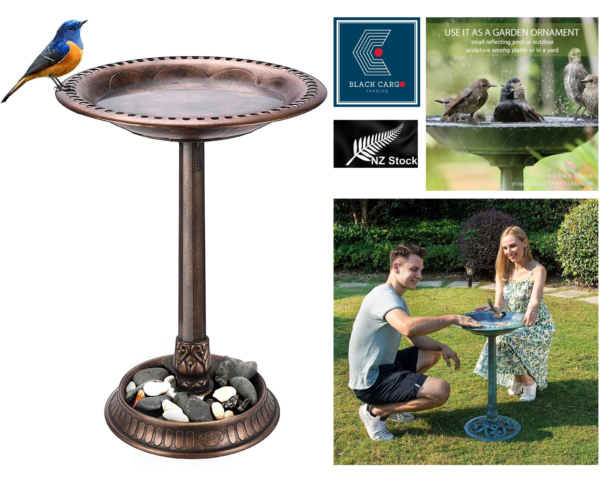 Bird Bath Feeder Garden Ornament - Referdeal