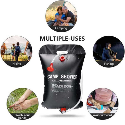 Camping Shower Bag 20L Outdoor Solar Shower Bag Camping Equipment Camping Shower Tent Accessories