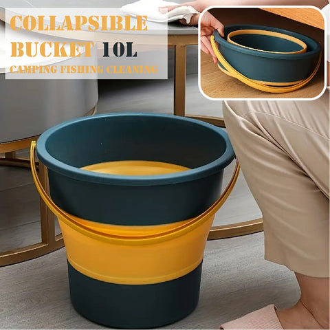 Collapsible Bucket 10L Cleaning Bucket Mop Foldable Camping Fishing Camping