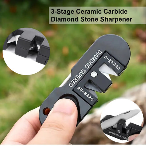 Professional 3-Stage Ceramic Carbide Diamond Knife Sharpener