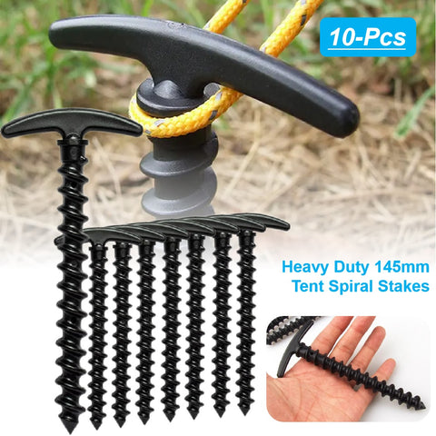 10Pcs Tent Pegs Spiral Stakes Canopy Stakes Ground Anchors Tent Pegs