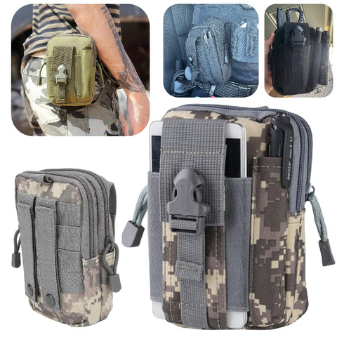 Tactical Molle Pouch Outdoor Gadget Camping Wallet Belt Waist Bag Holster -Camo