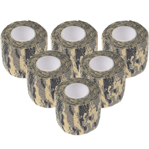 6 Roll Camouflage Tape Camo Tape Cling Scope Wrap Military Stretch Bandage