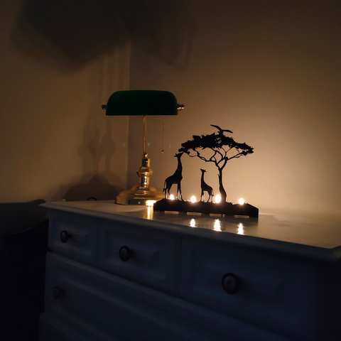 Unique Black Metal Giraffe Candle Holders Tealight Stand Meditation Space