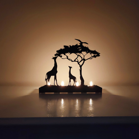 Unique Black Metal Giraffe Candle Holders Tealight Stand Meditation Space