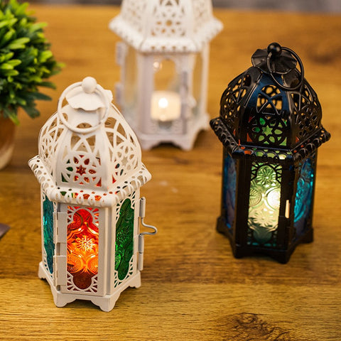 Vintage Candle Holder Candle Lantern Moroccan Style Table Decor Hanging Lamp