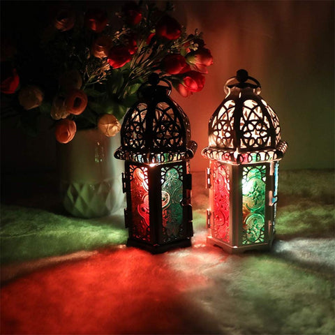 Vintage Candle Holder Candle Lantern Moroccan Style Table Decor Hanging Lamp