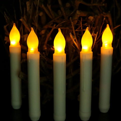 6Pcs Flameless LED Taper Candles Flickering Candles Lights with Remote