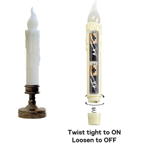 6Pcs Flameless LED Taper Candles Flickering Candles Lights with Remote