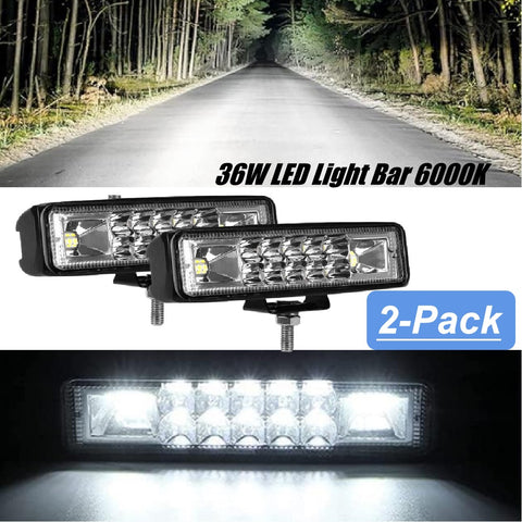 2Pack Aluminum LED Light Bar LED Spot Lights 6Inch Offroad for SUV Ute ATV Truck