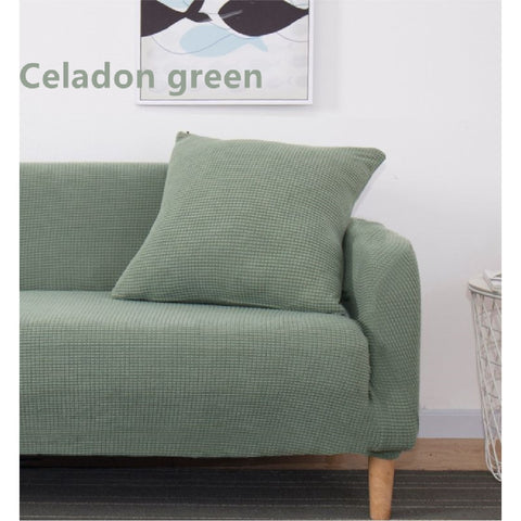 Couch Cover 4 Seater Stretch Couch Cover Elastic Fabric - Celadon green