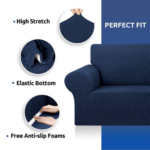 Couch Cover Navy Blue 4 Seaters