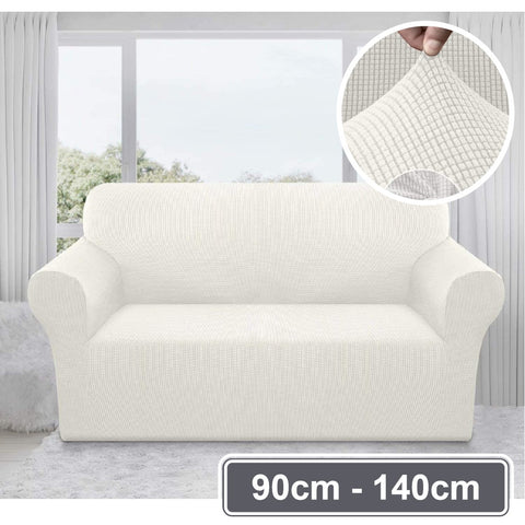 1 Seat Stretch Full Cover Couch Cover Elastic Fabric-White