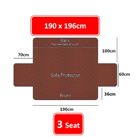 Couch Cover Brown 3 Seaters