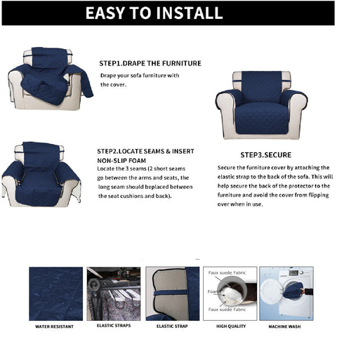 Couch Cover Navy 2 Seaters