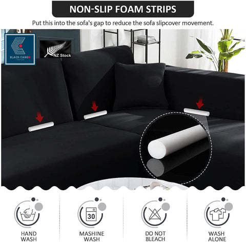 Couch Cover Black 3 Seaters