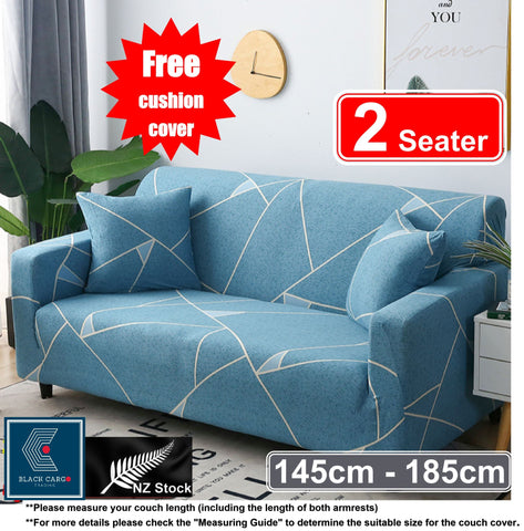 Couch Cover Blue Stripes 2 Seaters