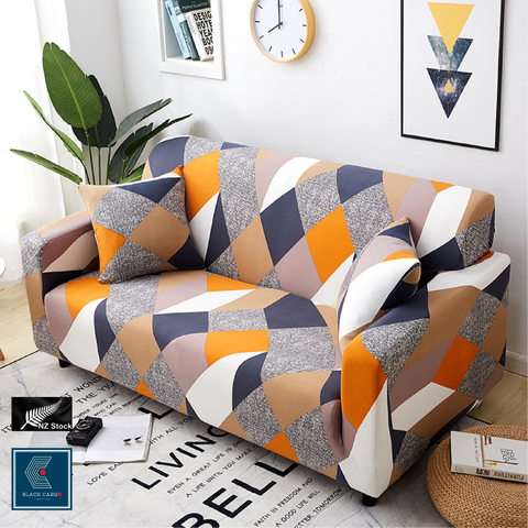 Couch Cover Colorful Rhombus 2 Seaters