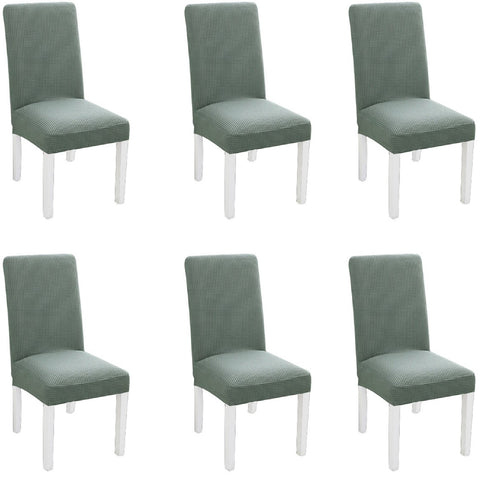 6Pcs Stretch Spandex Dining Room Chair Covers - Celadon