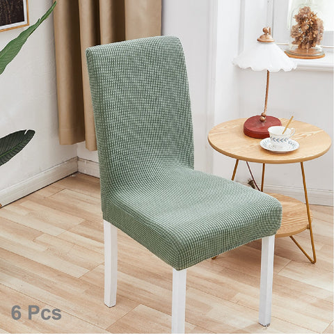 6Pcs Stretch Spandex Dining Room Chair Covers - Celadon