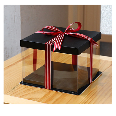Cake Box Cake Packaging Elegant 13 Inch Cake Box Packaging 18cm Height - Black