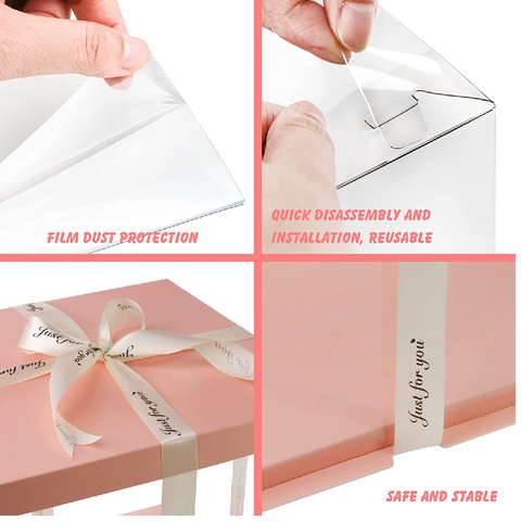 Cake Box Cake Packaging Elegant 13 Inch Cake Box Packaging 18cm Height - Pink