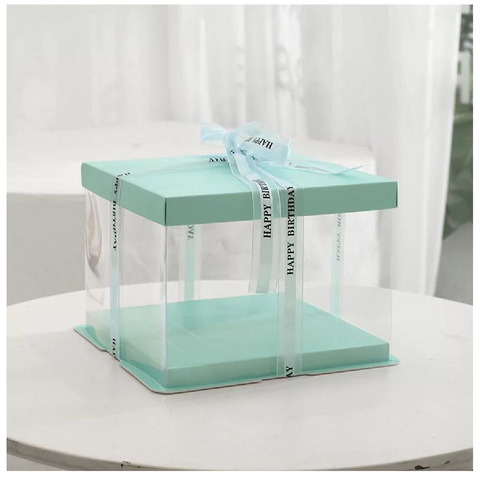 Cake Box Cake Packaging Elegant 13 Inch Cake Box Packaging 18cm Height - Blue