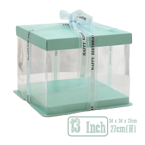 Cake Box Cake Packaging Elegant 13 Inch Cake Box Packaging 27cm Height - Blue