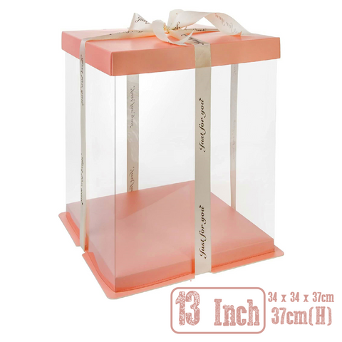 Cake Box Cake Packaging Elegant 13 Inch Cake Box Packaging 37cm Height - Pink