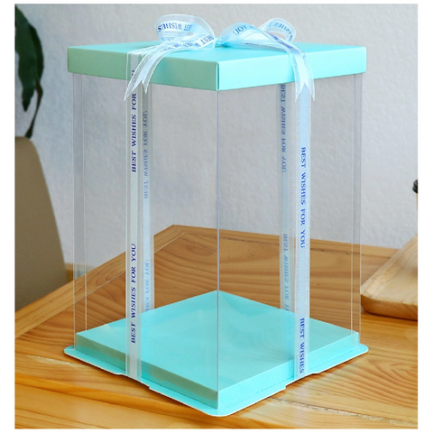 Cake Box Cake Packaging Elegant 13 Inch Cake Box Packaging 37cm Height - Blue