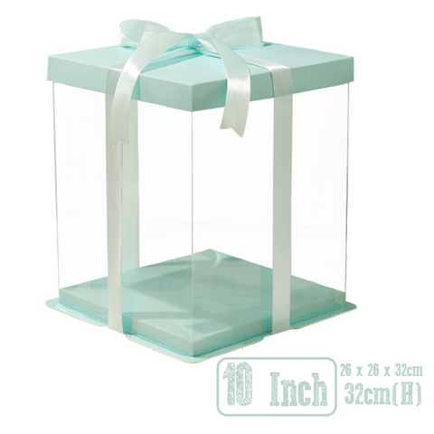 Cake Box Cake Packaging Elegant 10 Inch Cake Box Packaging 32cm Height - Blue