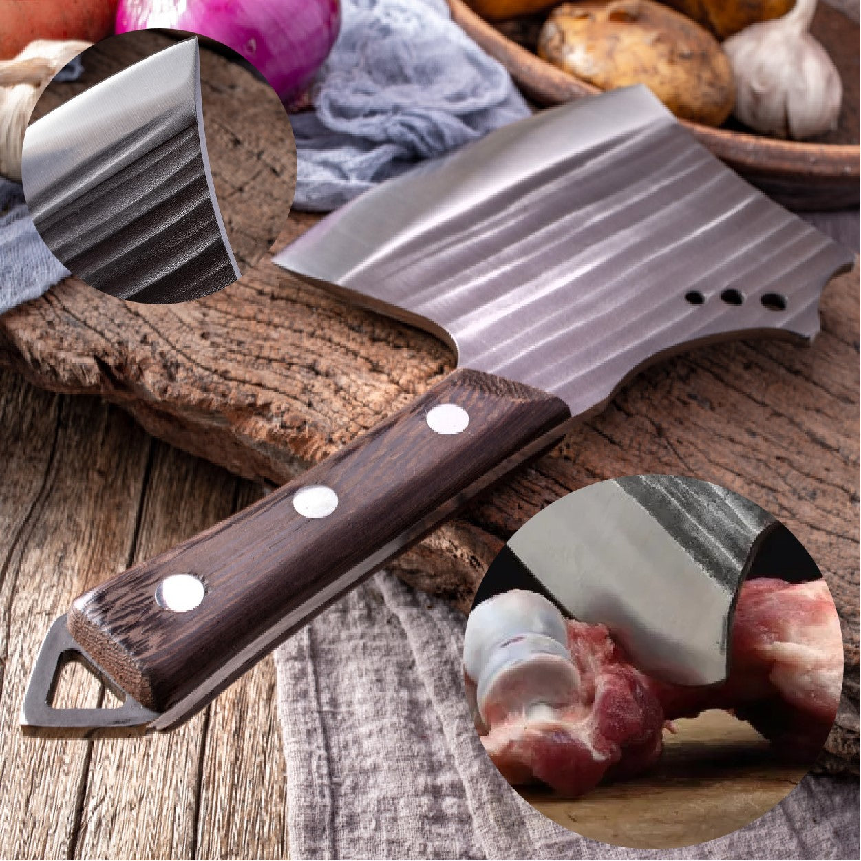Butcher kitchen axe knife Meat Cleaver Kitchen Knives Bone Cutting Axe ...