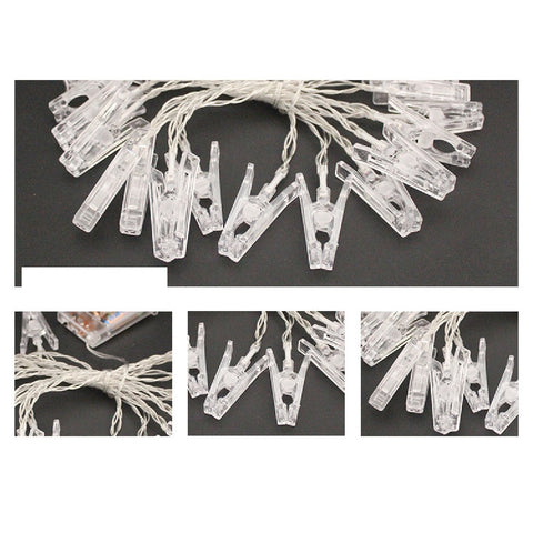 40 LED Fairy String Lights with 50 Clear Clips for Hanging Pictures Photo