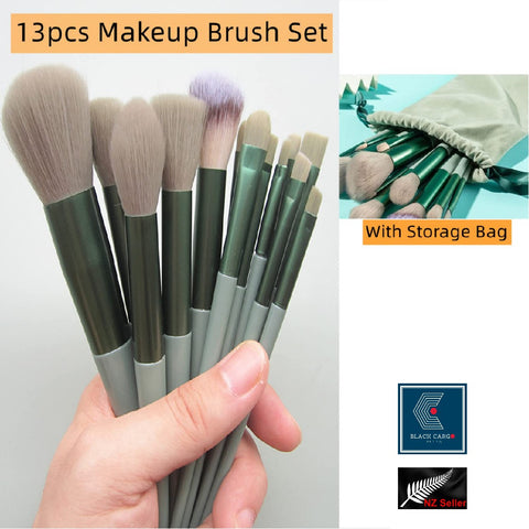 Premium Makeup Brushes Set 13Pcs Synthetic Bristle Conical Liquid Powder Buffing